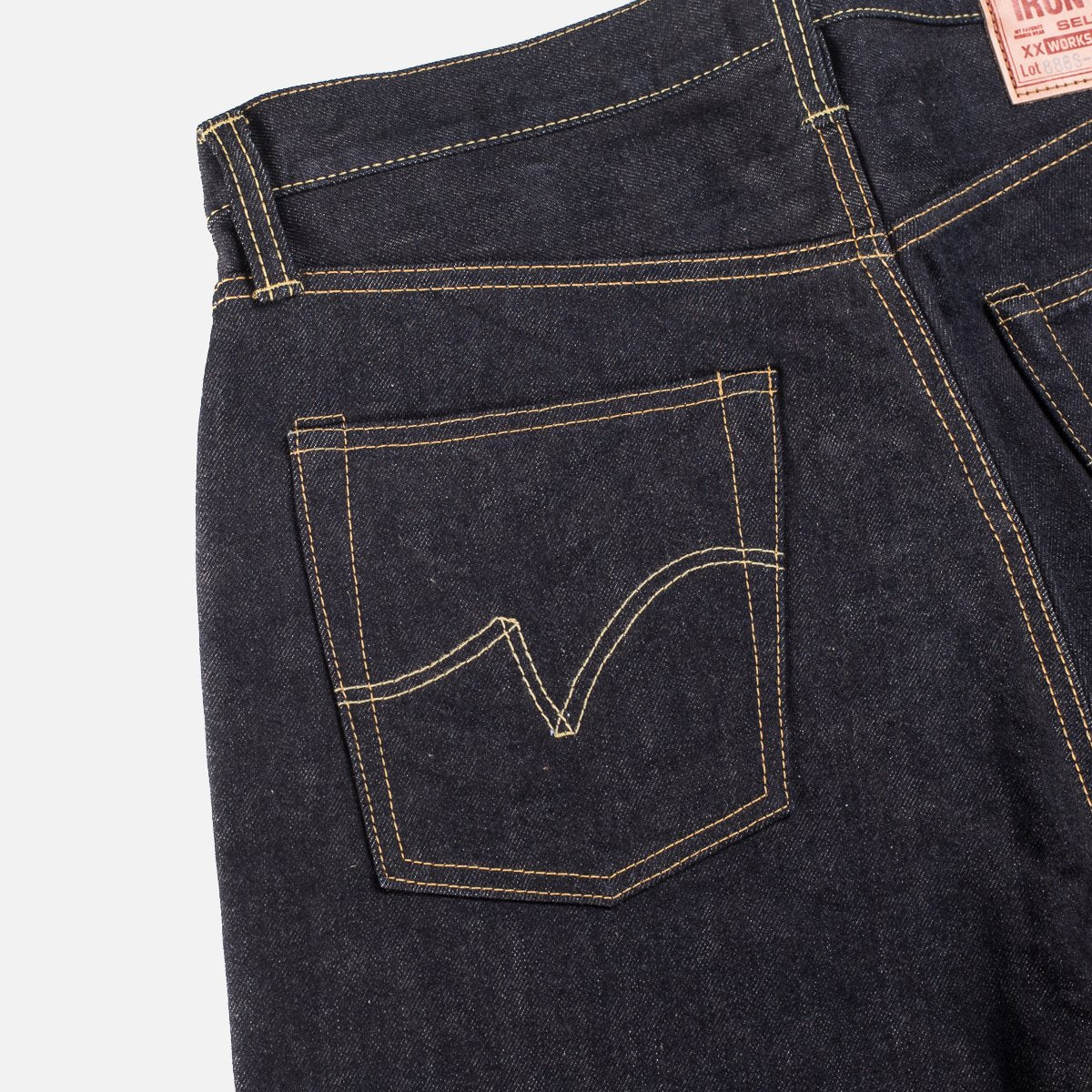 Iron Heart IH-888S-142 14oz Selvedge Denim Medium/High Rise Tapered Cut Jeans - Indigo - Image 9