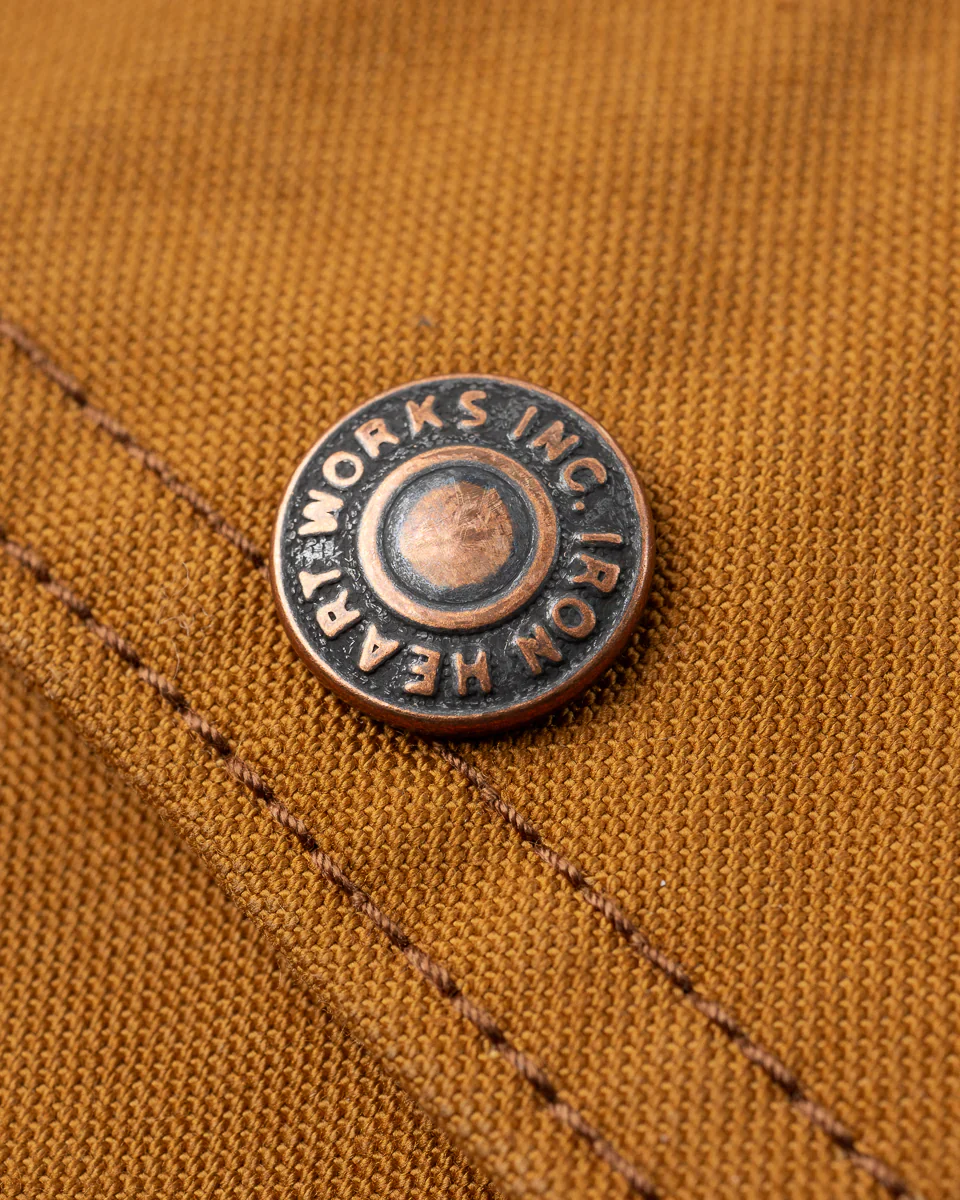 Iron Heart IHJ-148-BRN 10oz Kurashikizome Organic Cotton Duck Chore Jacket - Brown - Image 10