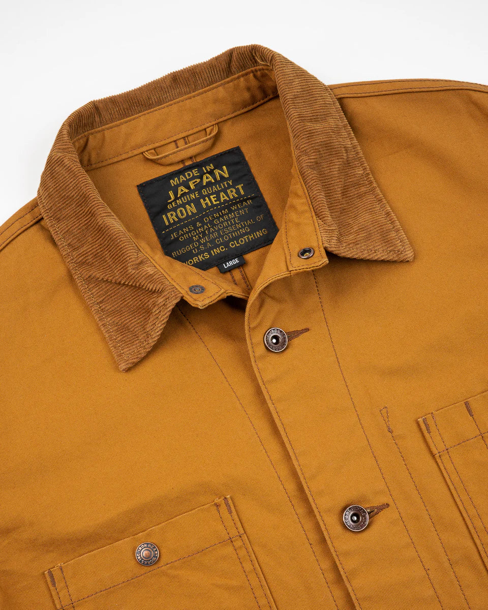 Iron Heart IHJ-148-BRN 10oz Kurashikizome Organic Cotton Duck Chore Jacket - Brown - Image 7