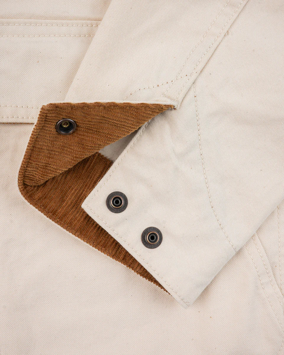 Iron Heart IHJ-148-IVO 10oz Kurashikizome Organic Cotton Duck Chore Jacket - Ivory - Image 12