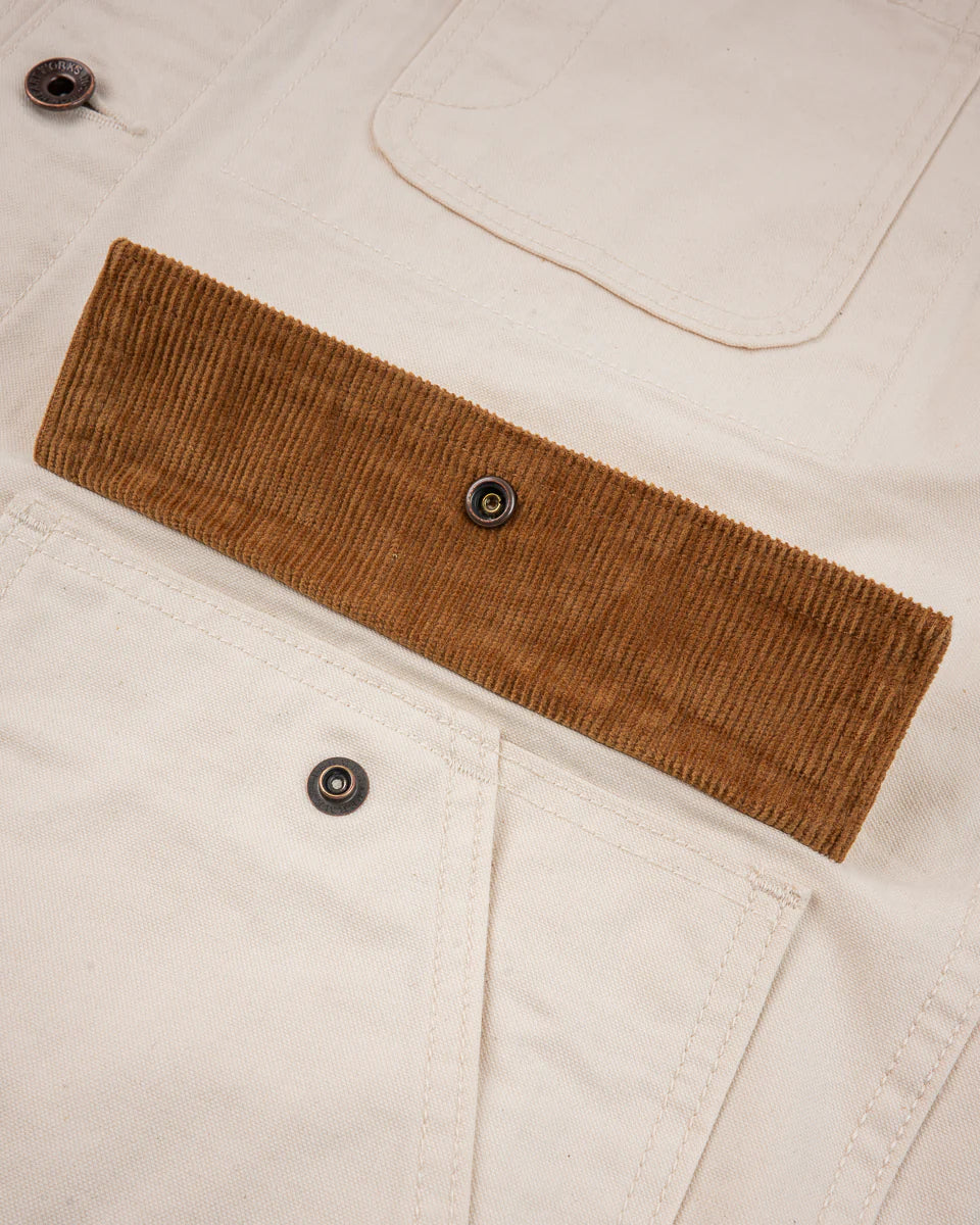 Iron Heart IHJ-148-IVO 10oz Kurashikizome Organic Cotton Duck Chore Jacket - Ivory - Image 14