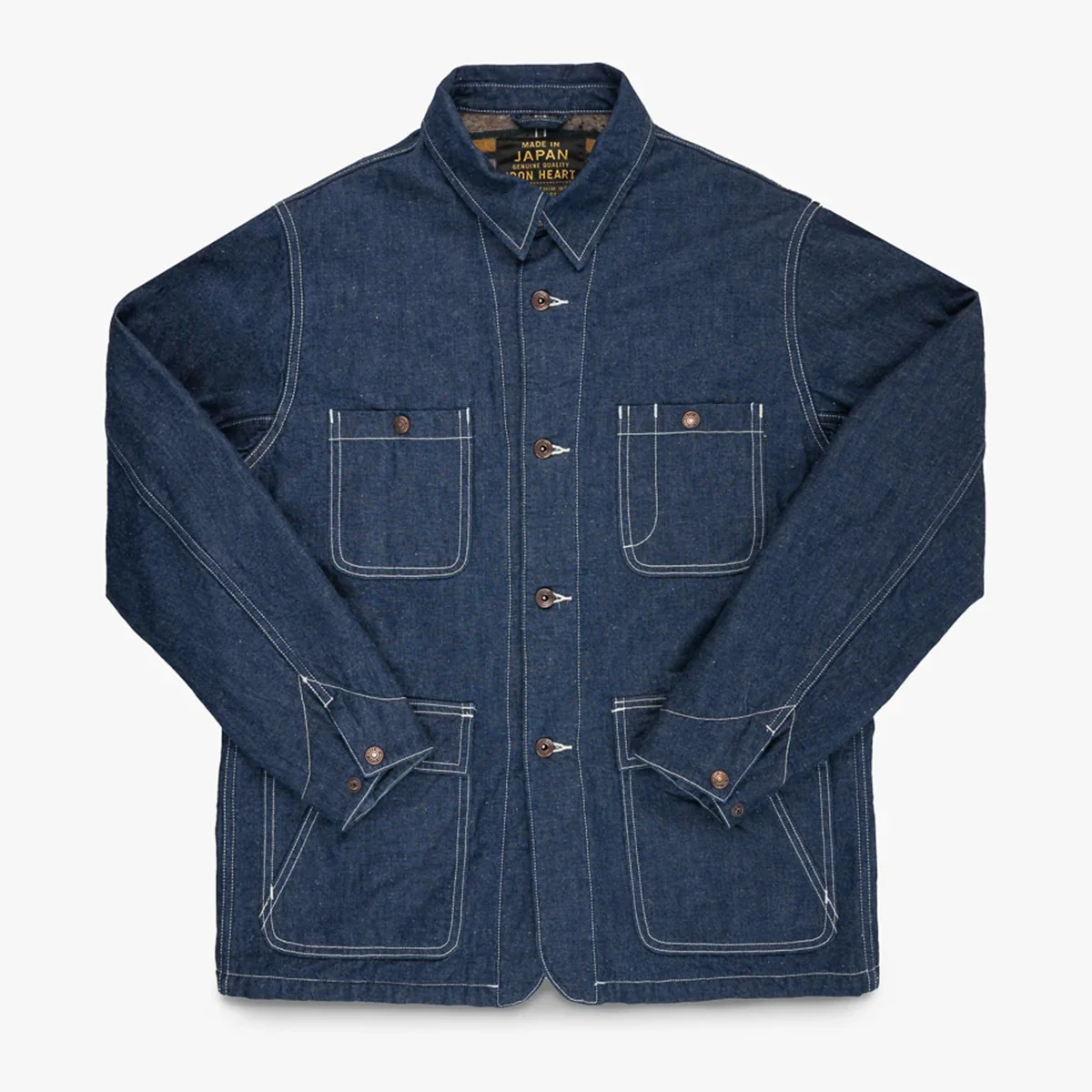 Iron Heart IHJ-149-IND Blanket Lined Chore Jacket - 10oz Selvedge Indigo - Image 4