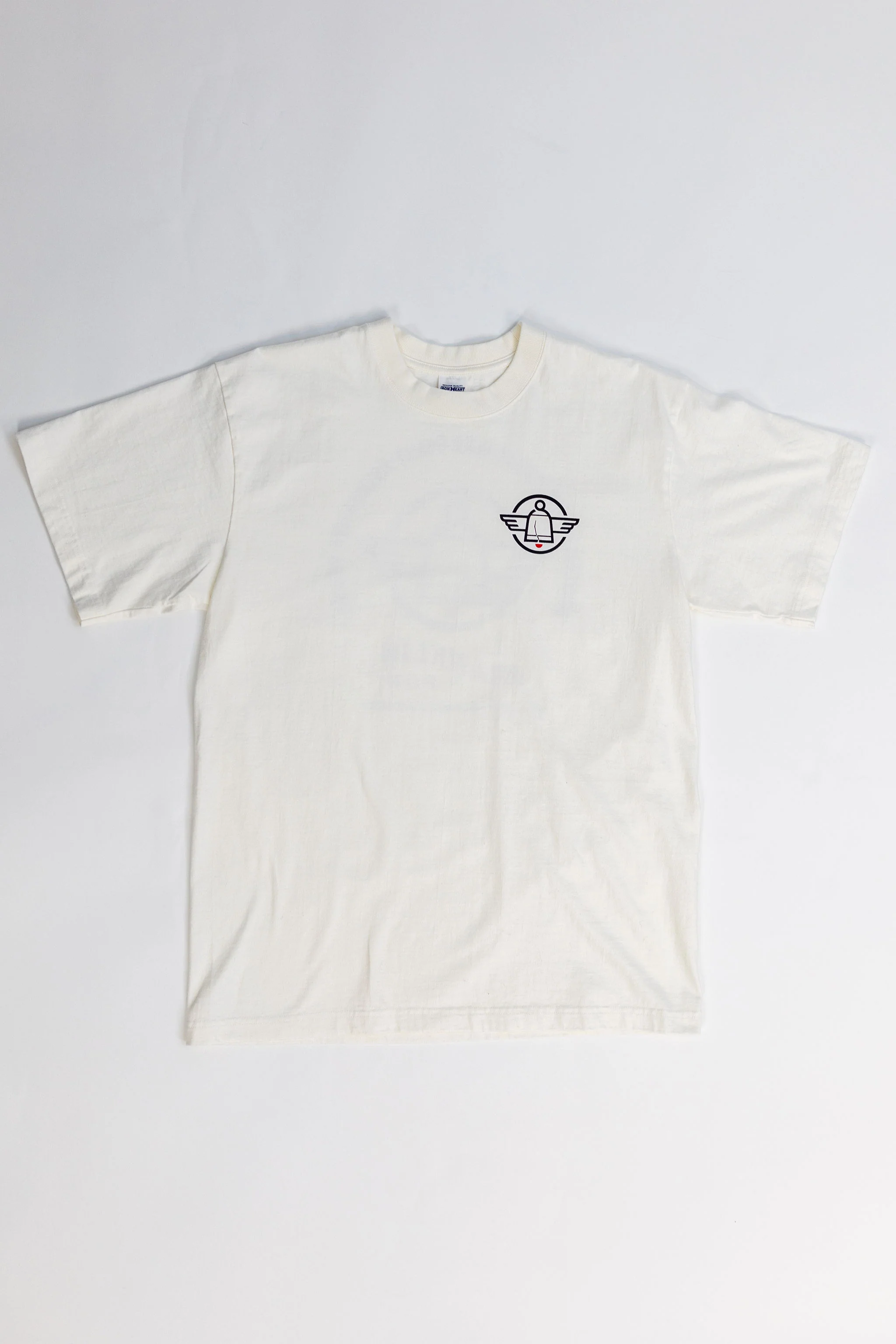 Iron Heart IHPT-FP-WHT 7.5oz Franklin & Poe Printed Loopwheel Crew Neck T-Shirt - White [COLLAB] - Image 3