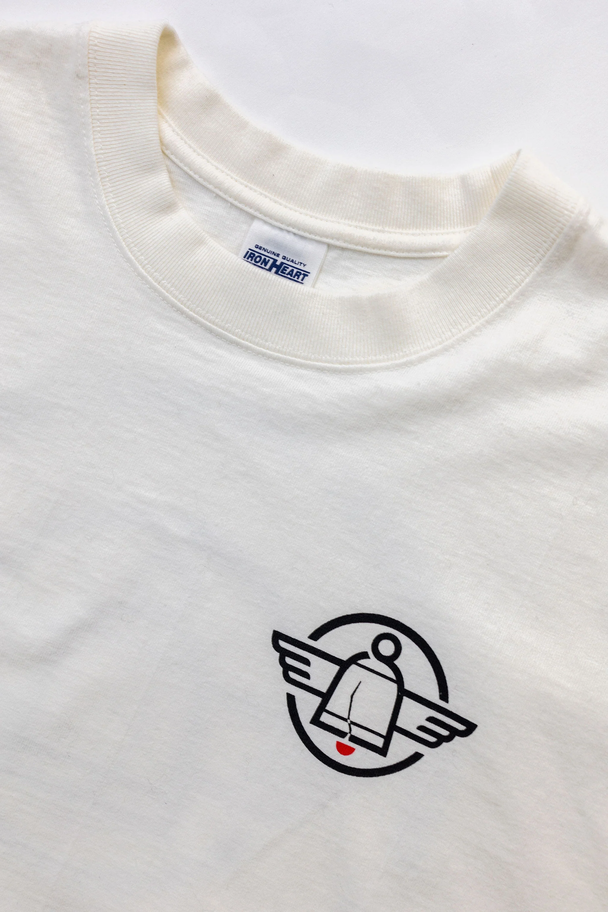 Iron Heart IHPT-FP-WHT 7.5oz Franklin & Poe Printed Loopwheel Crew Neck T-Shirt - White [COLLAB] - Image 5