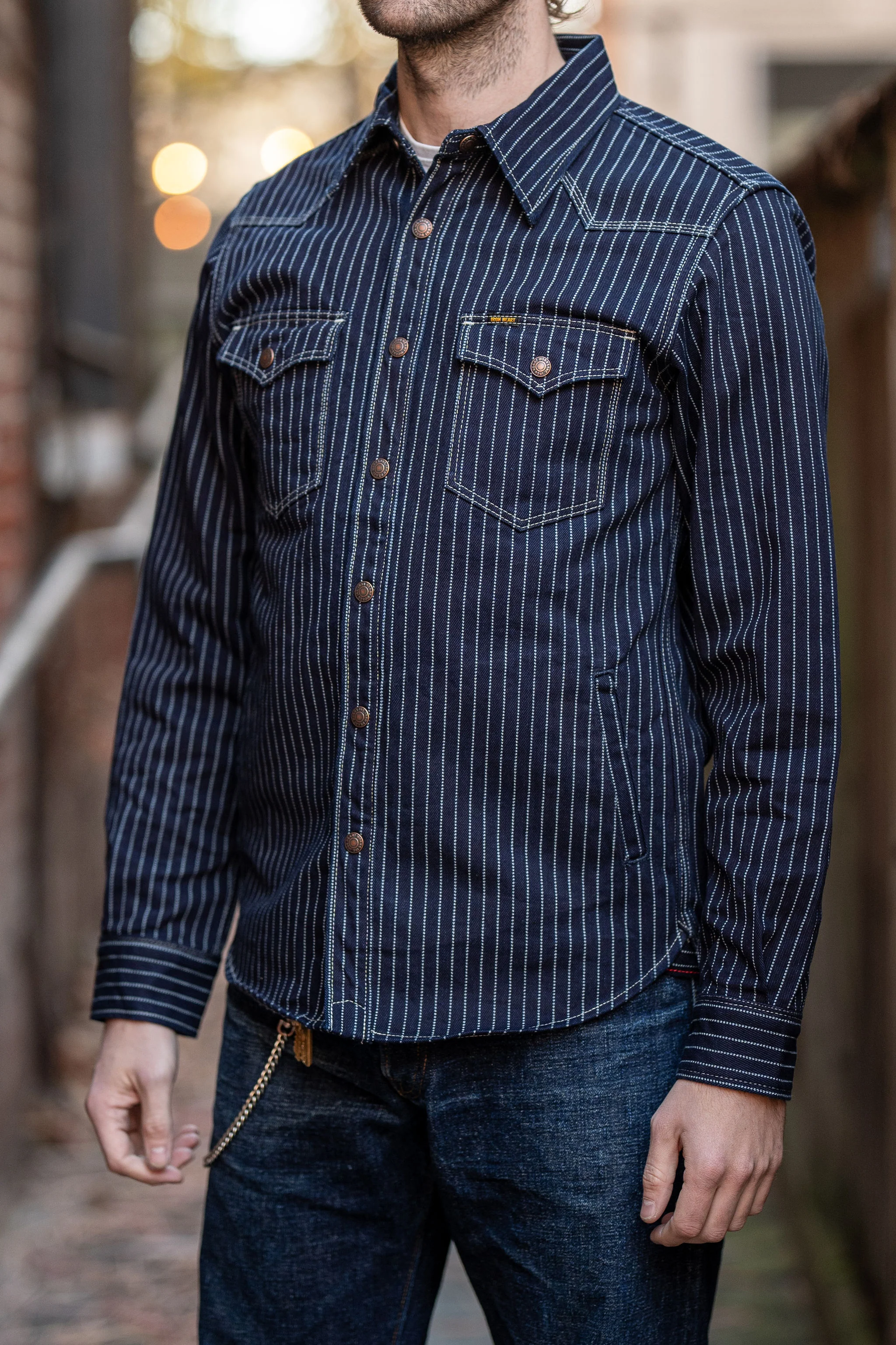 Iron Heart IHSH-227-IND 12oz Wabash CPO Shirt - Indigo - Image 2