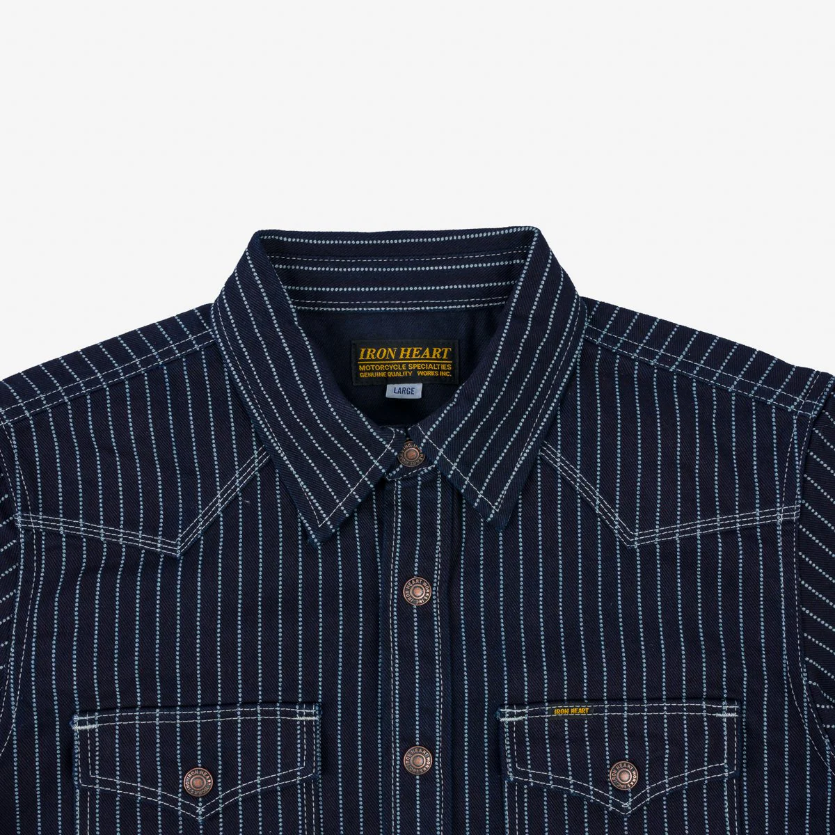 Iron Heart IHSH-227-IND 12oz Wabash CPO Shirt - Indigo - Image 6