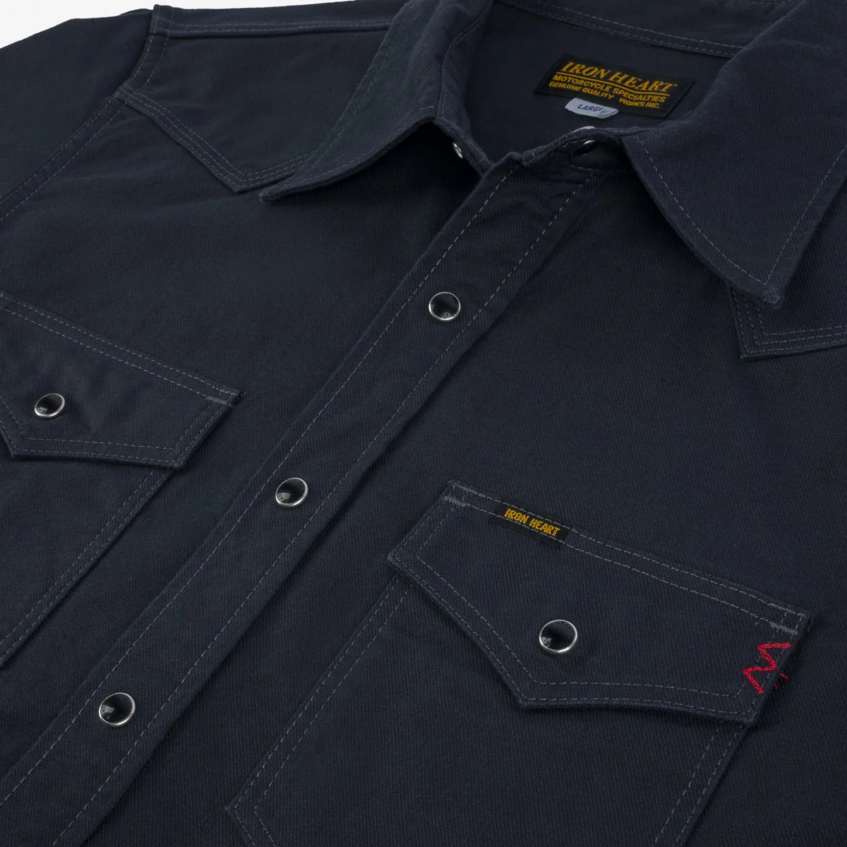 Iron Heart IHSH-381-BLK 9oz Military Serge CPO Shirt  - Black - Image 9