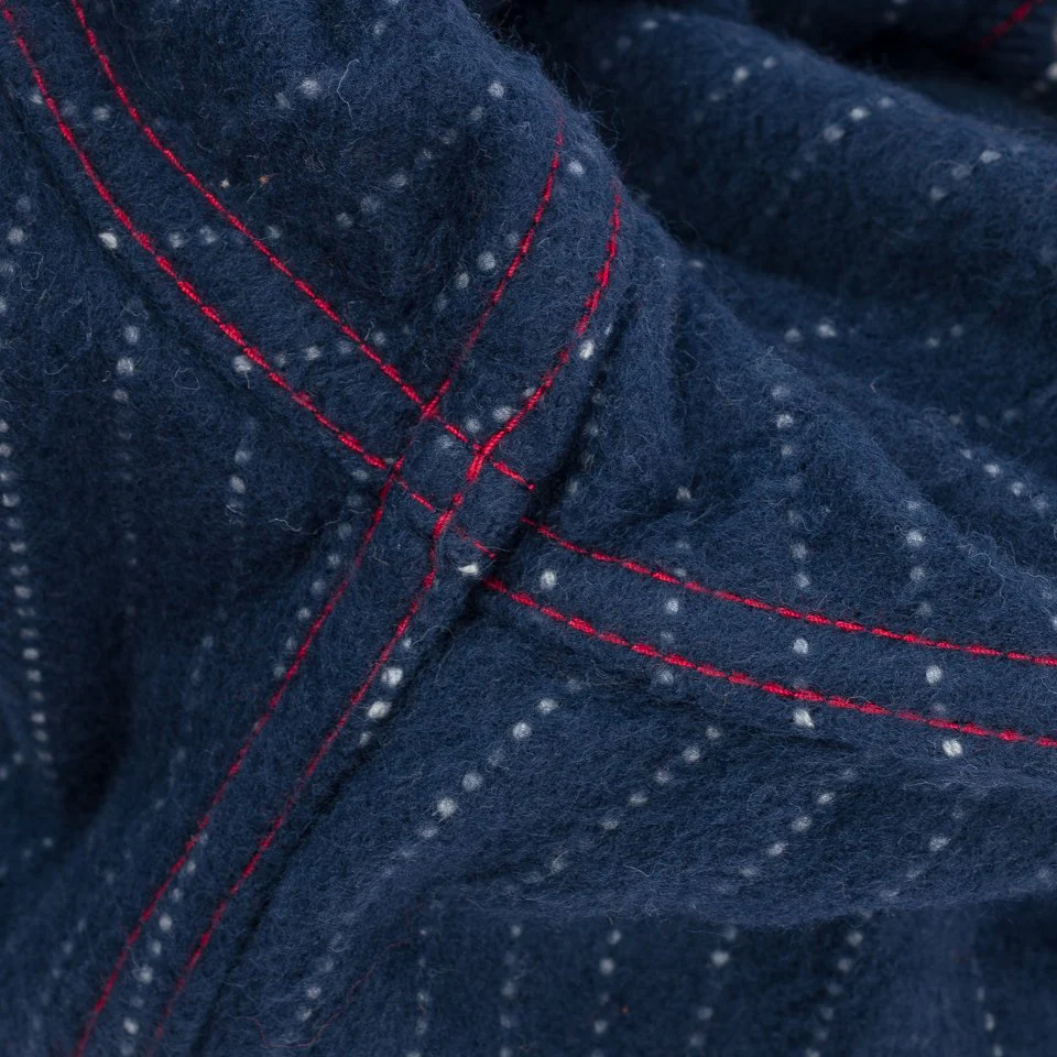 Iron Heart IHSH-401-NAV Ultra Heavy Flannel Chalk Stripe Western Shirt - Navy - Image 12