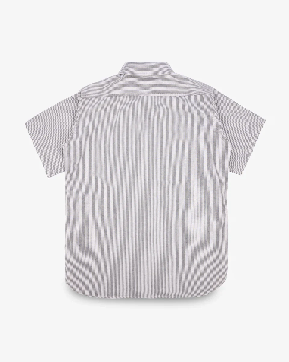 Iron Heart IHSH-420-HIC 5oz Selvedge Ox Cloth Short Sleeved Work Shirt - Hickory Stripe - Image 11