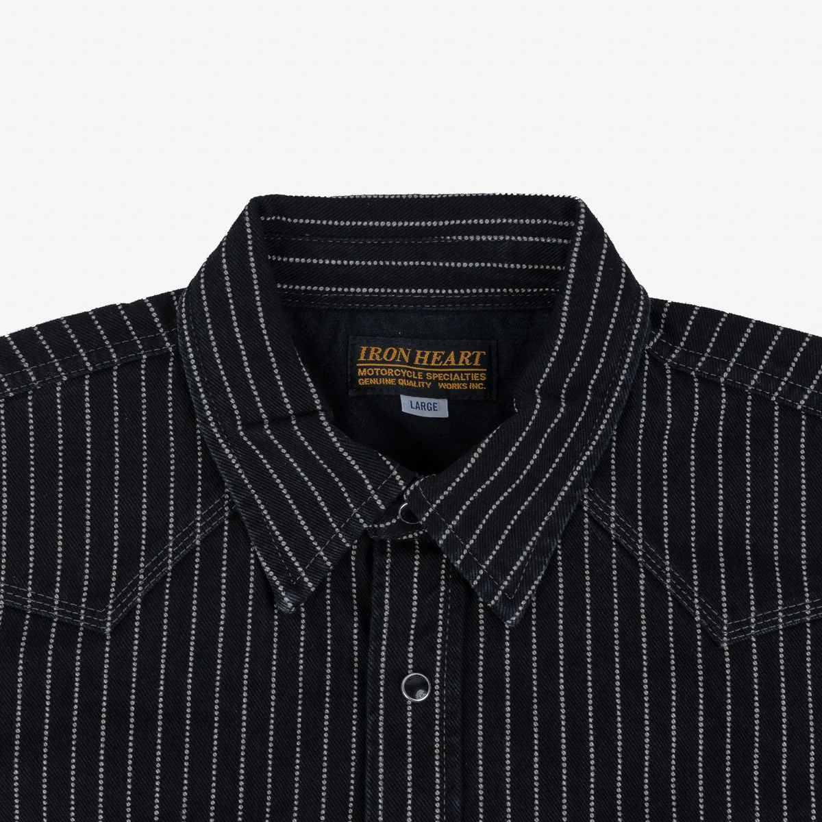 Iron Heart IHSH-62-BLK 12oz Wabash Western Shirt - Black - Image 6
