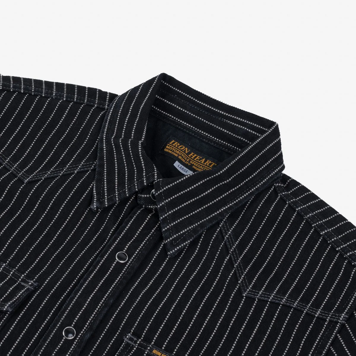 Iron Heart IHSH-62-BLK 12oz Wabash Western Shirt - Black - Image 8