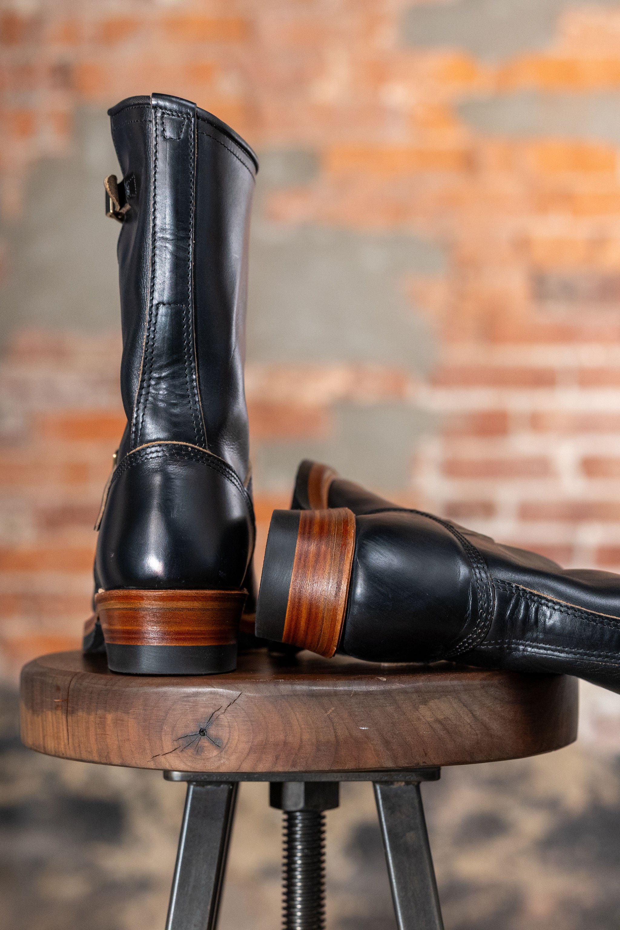 John Lofgren Wabash Engineer Boots - Horween CXL Black - Image 5