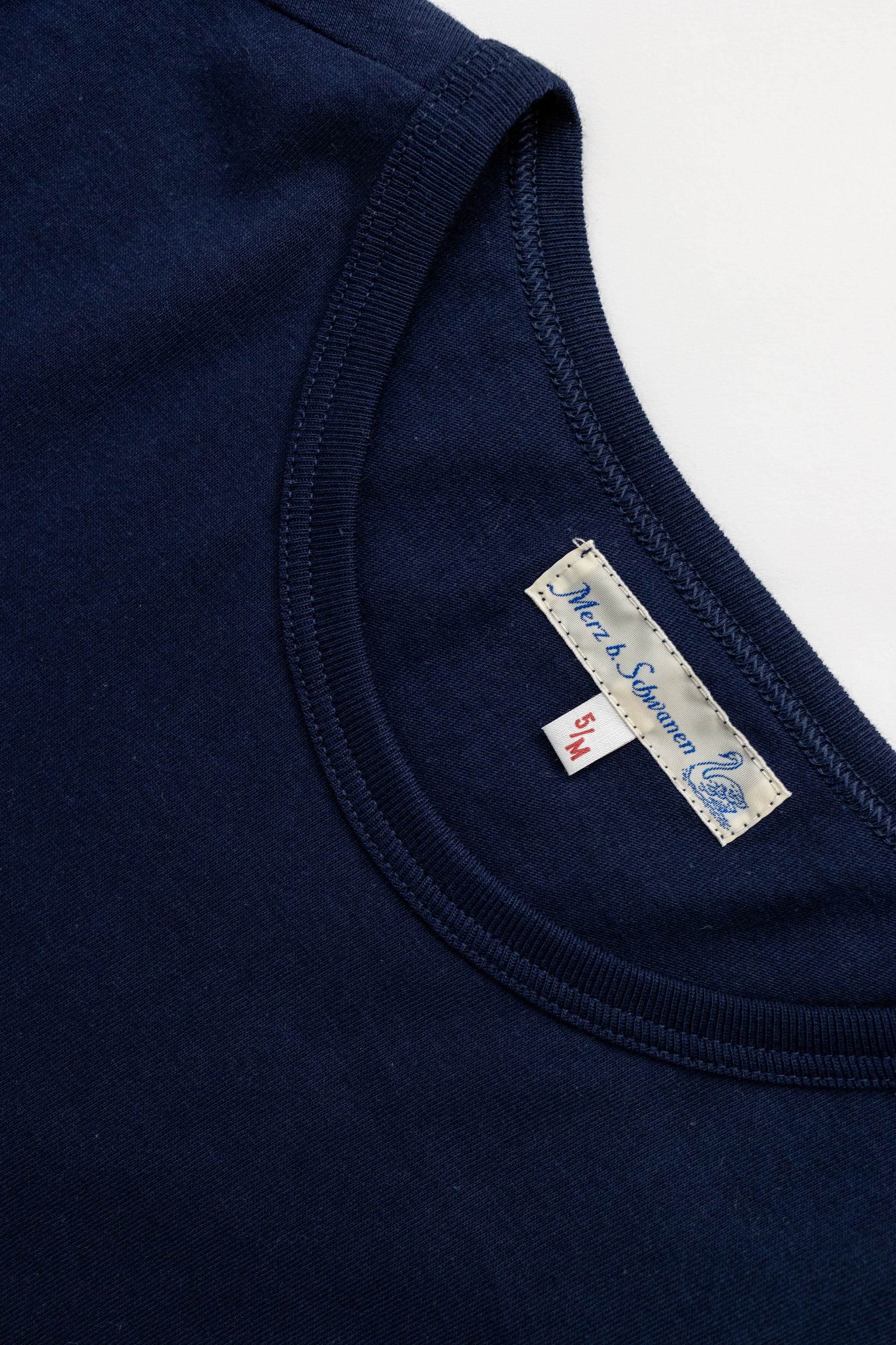 Merz b. Schwanen 1950's Crew Neck T-Shirt - Ink Blue - Image 5