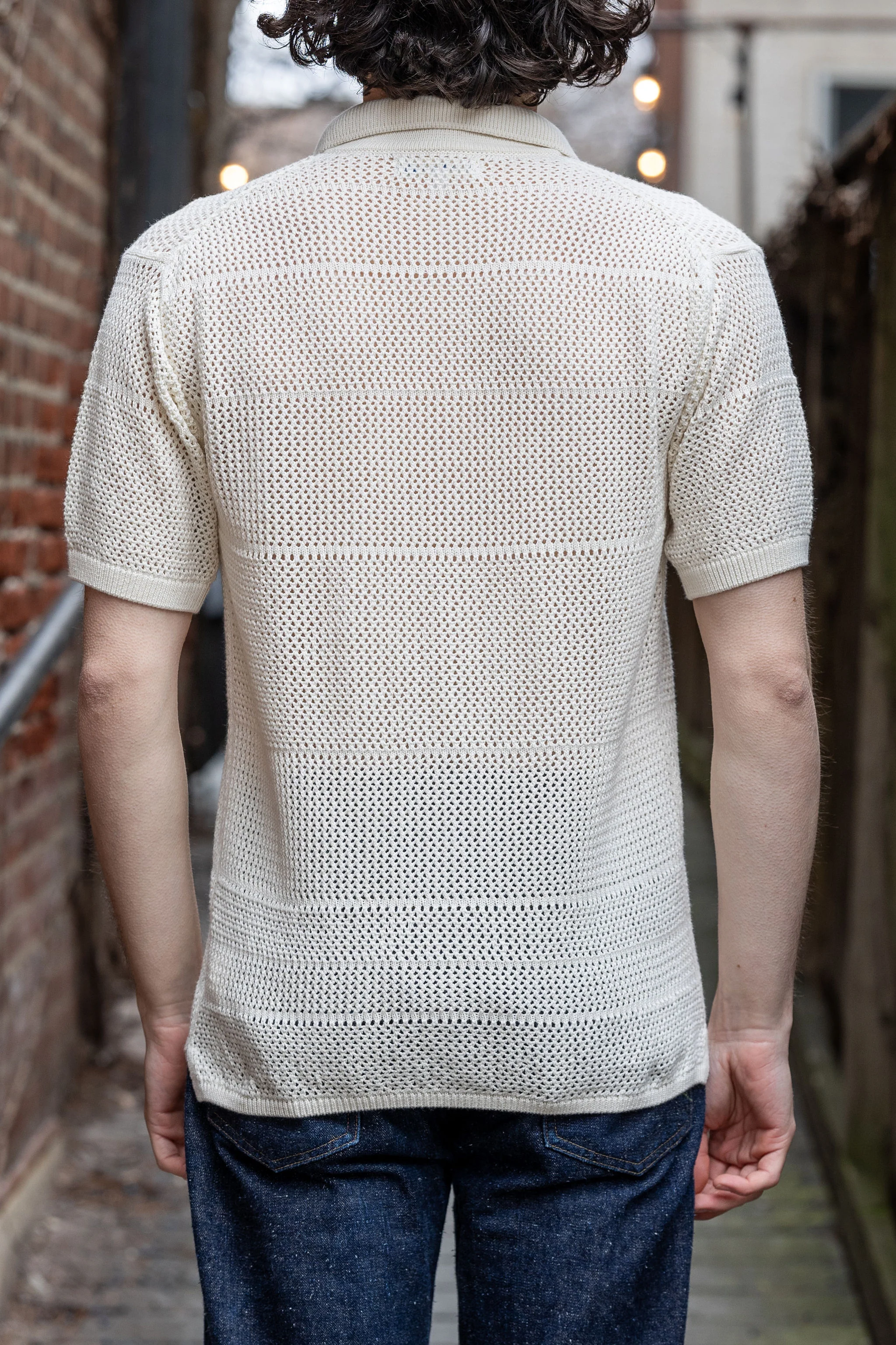 Merz b. Schwanen KNITSHIRT01 Crochet Shirt - Nature - Image 3