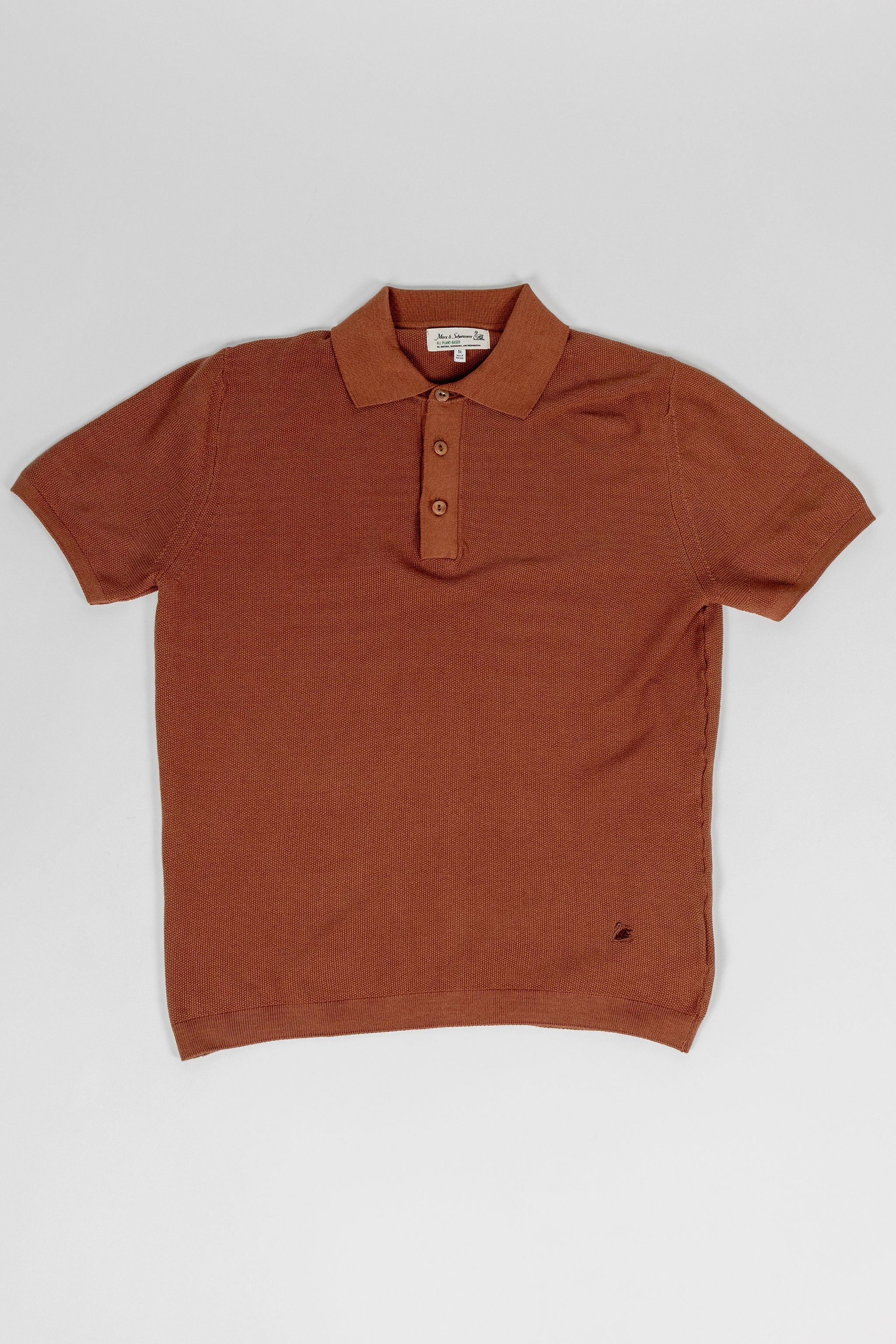 Merz b. Schwanen KPLP02 Knitted Polo - Caramel - Image 4