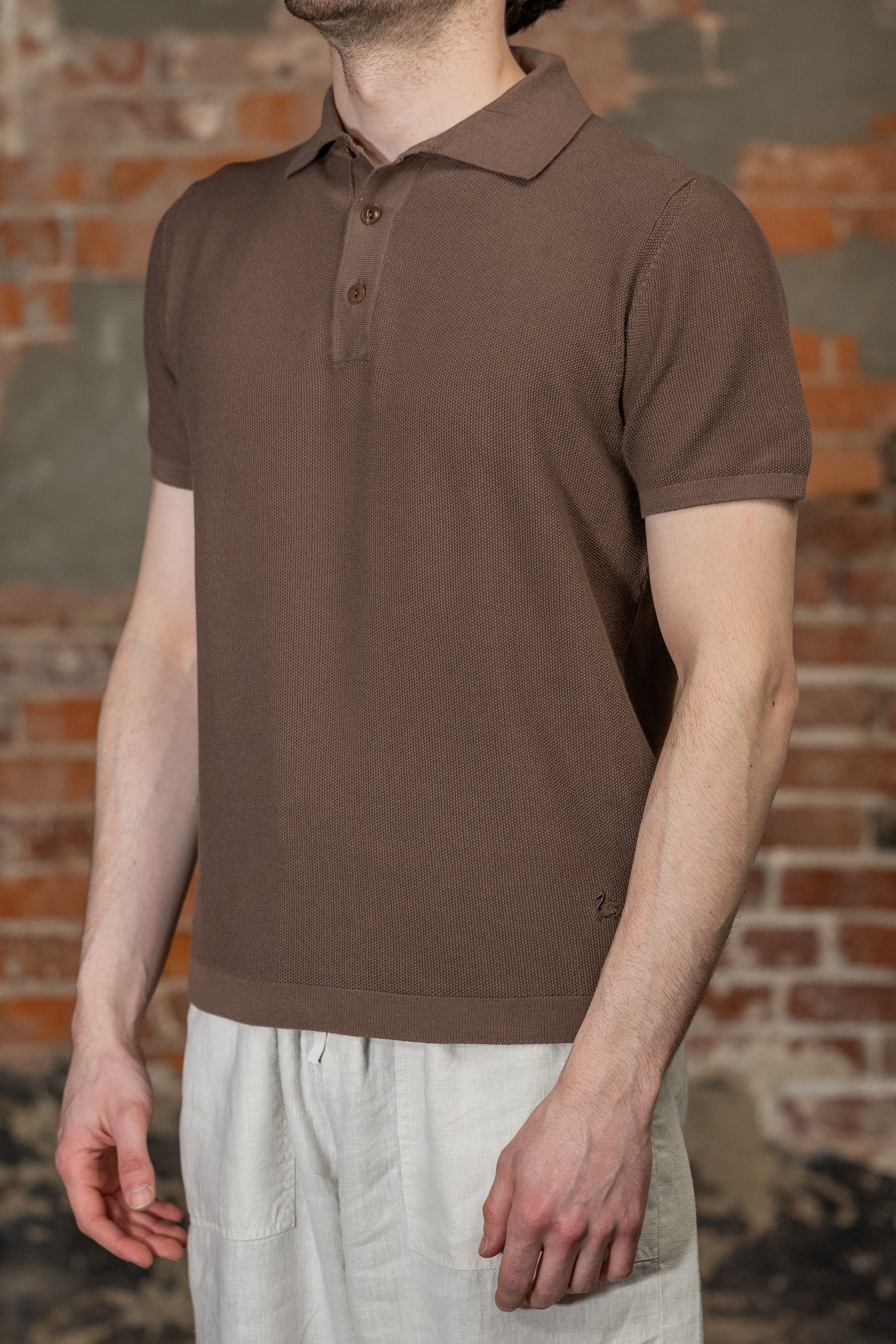 Merz b. Schwanen KPLP02 Knitted Polo - Grain - Image 2