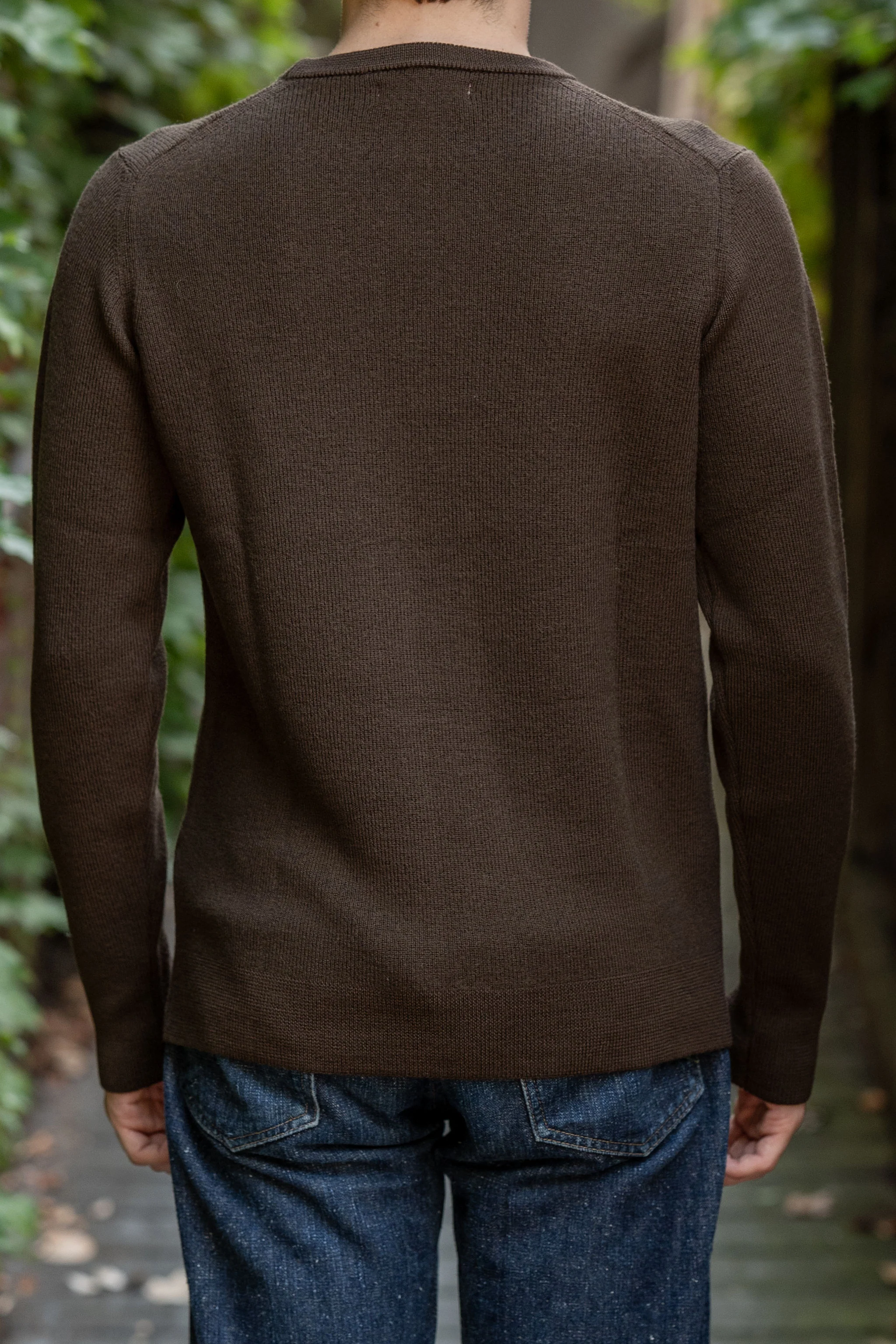 Merz b. Schwanen MWCC01 Pullover Merino Ribbed Structure - Coffee - Image 3