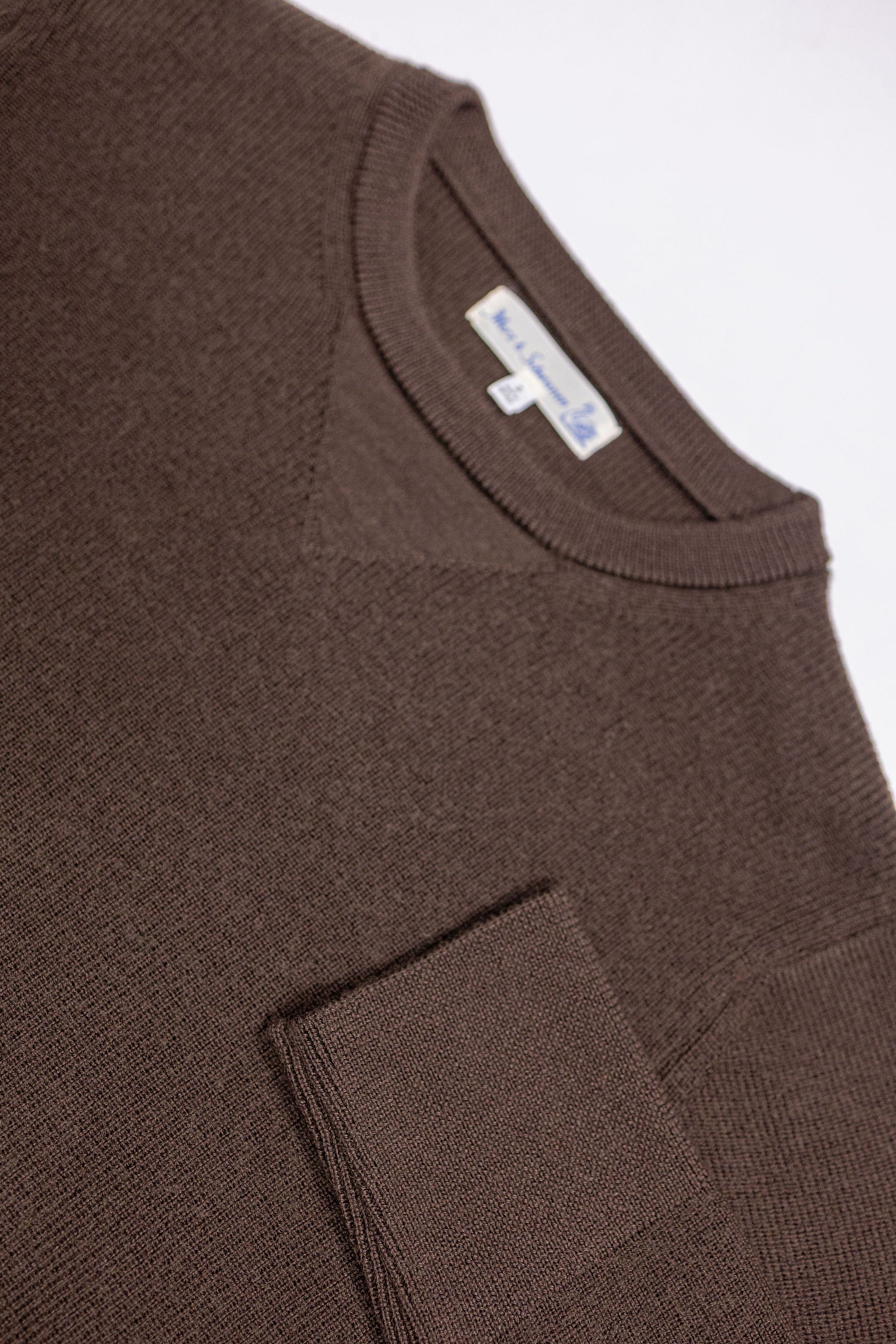 Merz b. Schwanen MWCC01 Pullover Merino Ribbed Structure - Coffee - Image 6