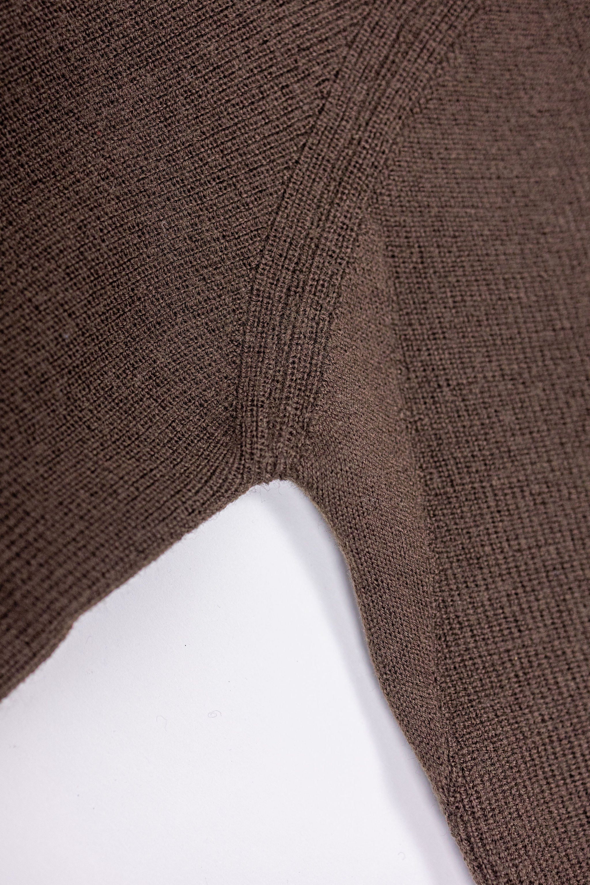 Merz b. Schwanen MWCC01 Pullover Merino Ribbed Structure - Coffee - Image 7