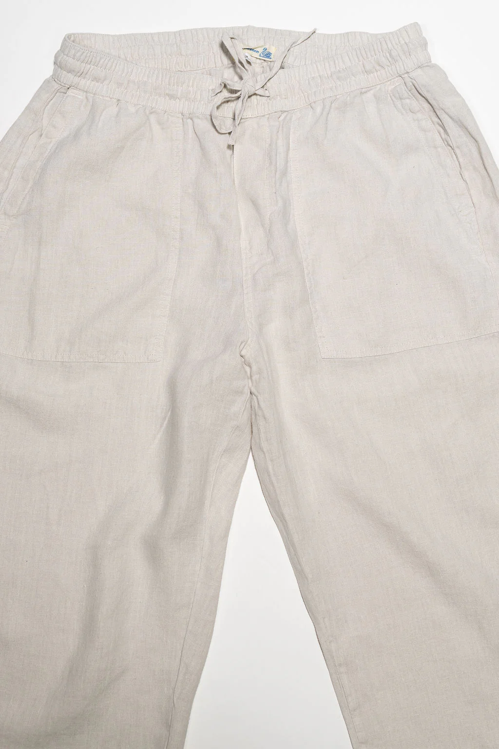 Merz b. Schwanen PANTS05LI Linen Workers Drawstring Pants - Light Stone - Image 4