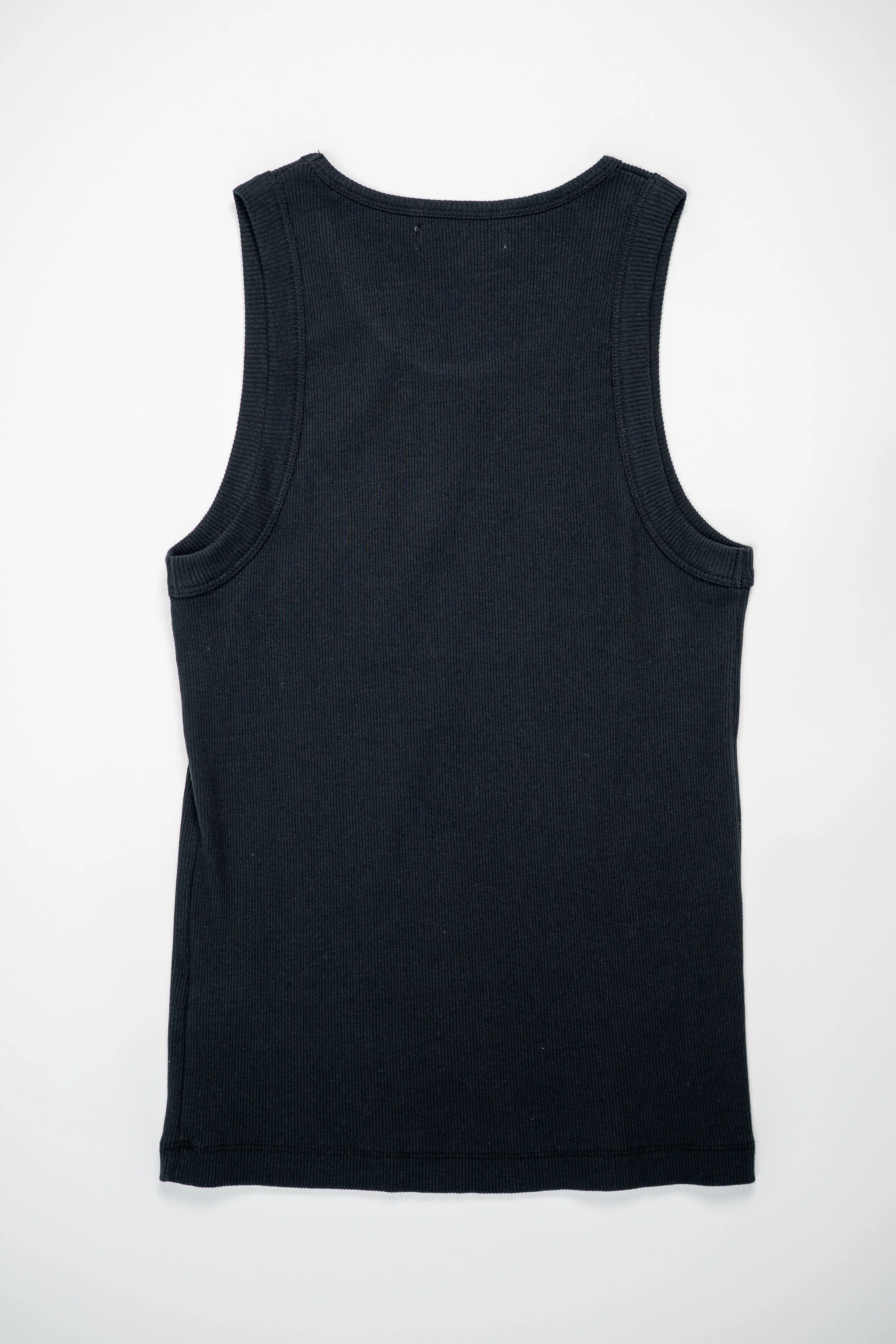 Merz b. Schwanen RIBTANK01 Good Basics 7.2oz Ribbed Tanktop - Deep Black - Image 4