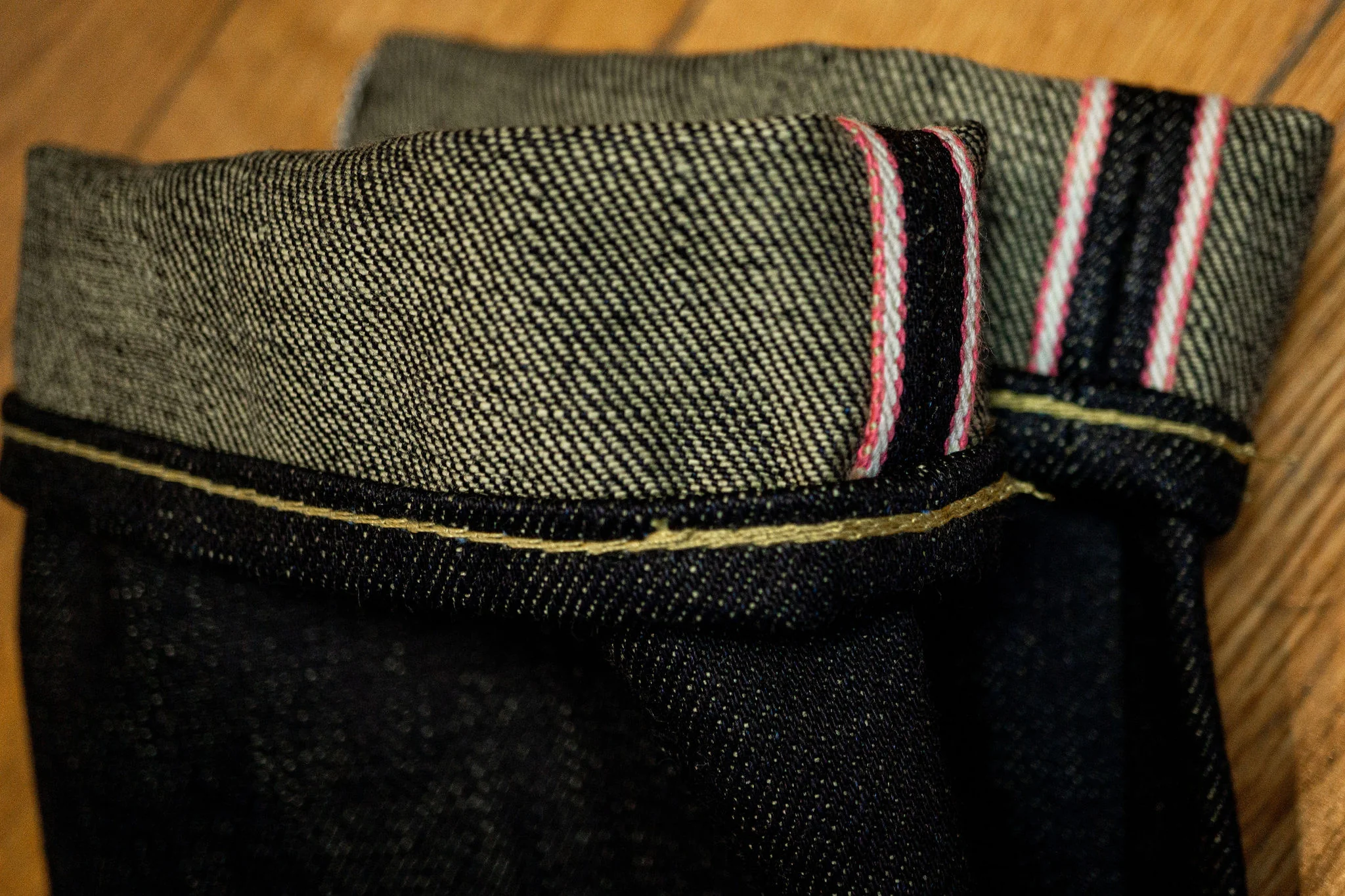 Momotaro 0306-BE Tight Tapered 18oz ID x Beige - Image 13