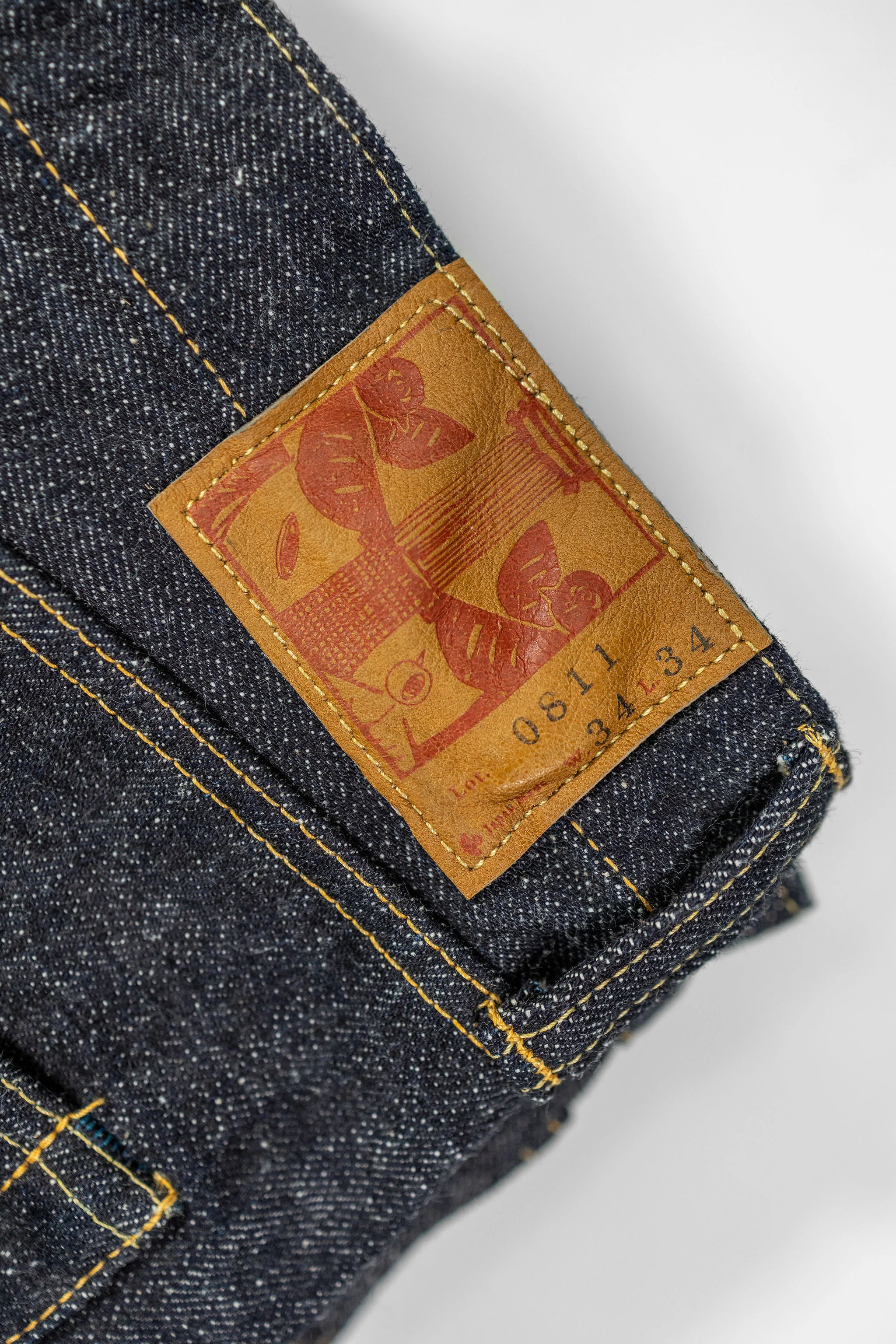 Omoto Denim 0811 15.5oz Nep Denim Loose Fit - Indigo One-Washed - Image 9
