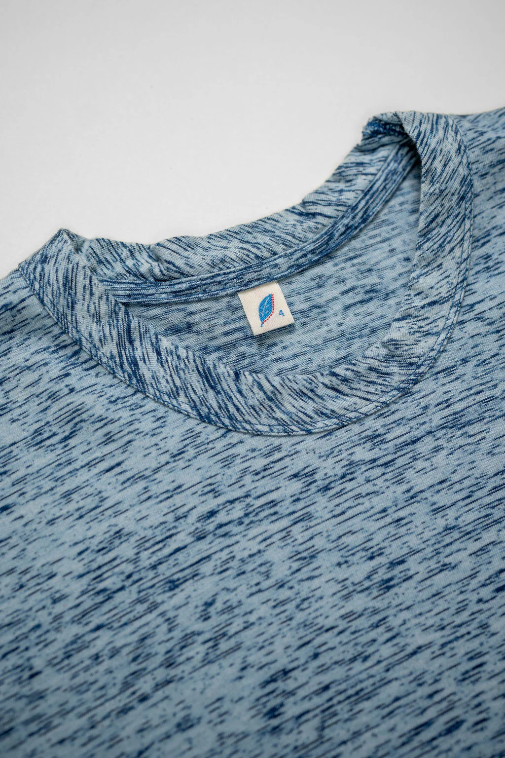 Pure Blue Japan KS-5011-SS Kasuri T-shirt - Indigo - Image 4