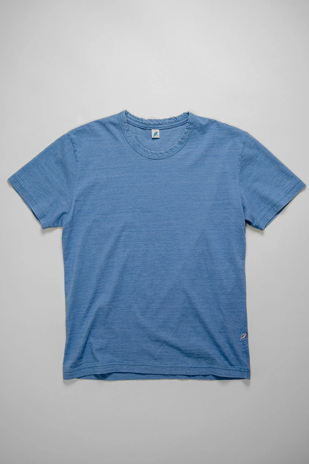 Pure Blue Japan SS-5011-P Indigo Jersey Crew Neck T-shirt - Pale Indigo - Image 3