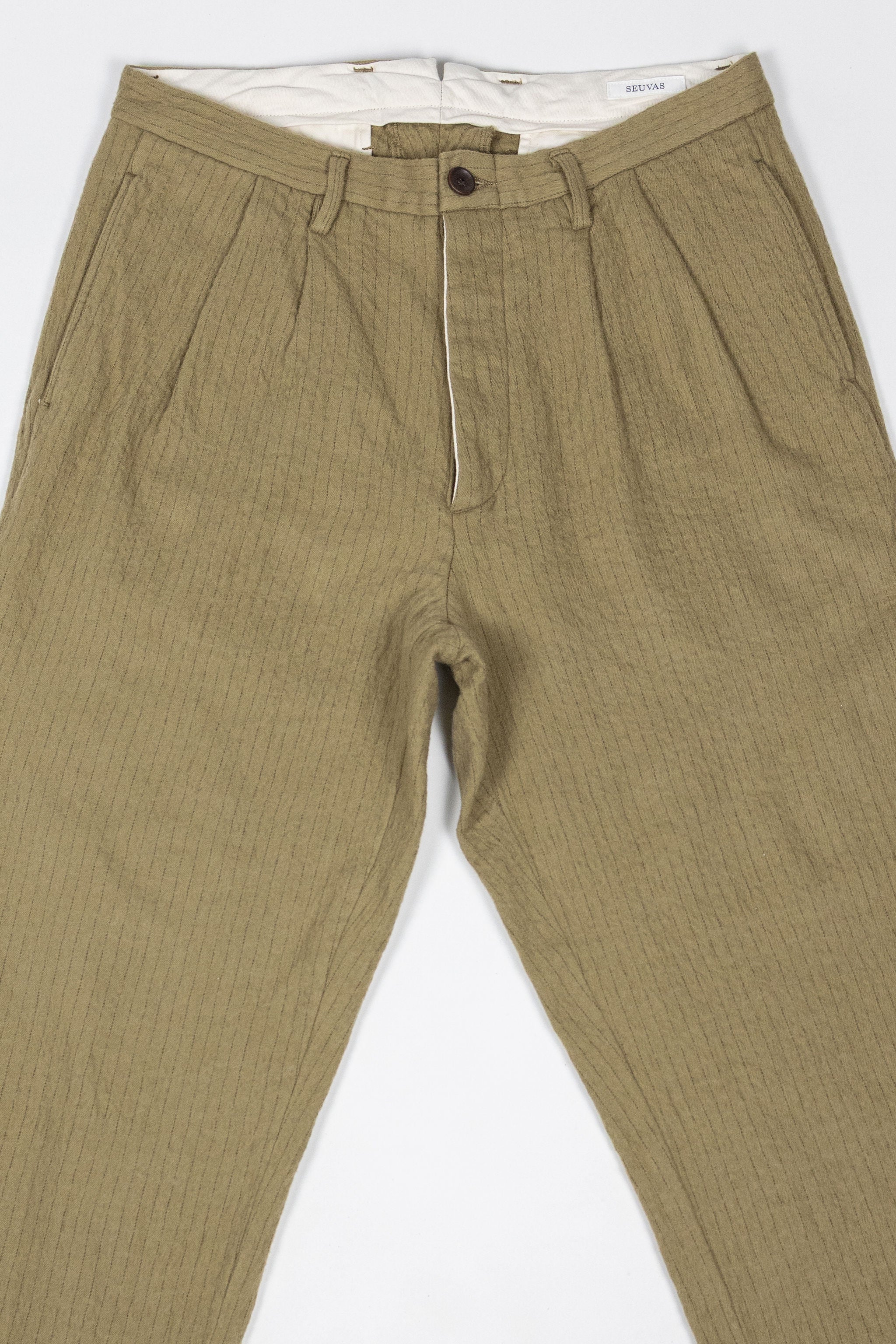 Seuvas C/W 2-Tuck Trousers - Khaki - Image 4