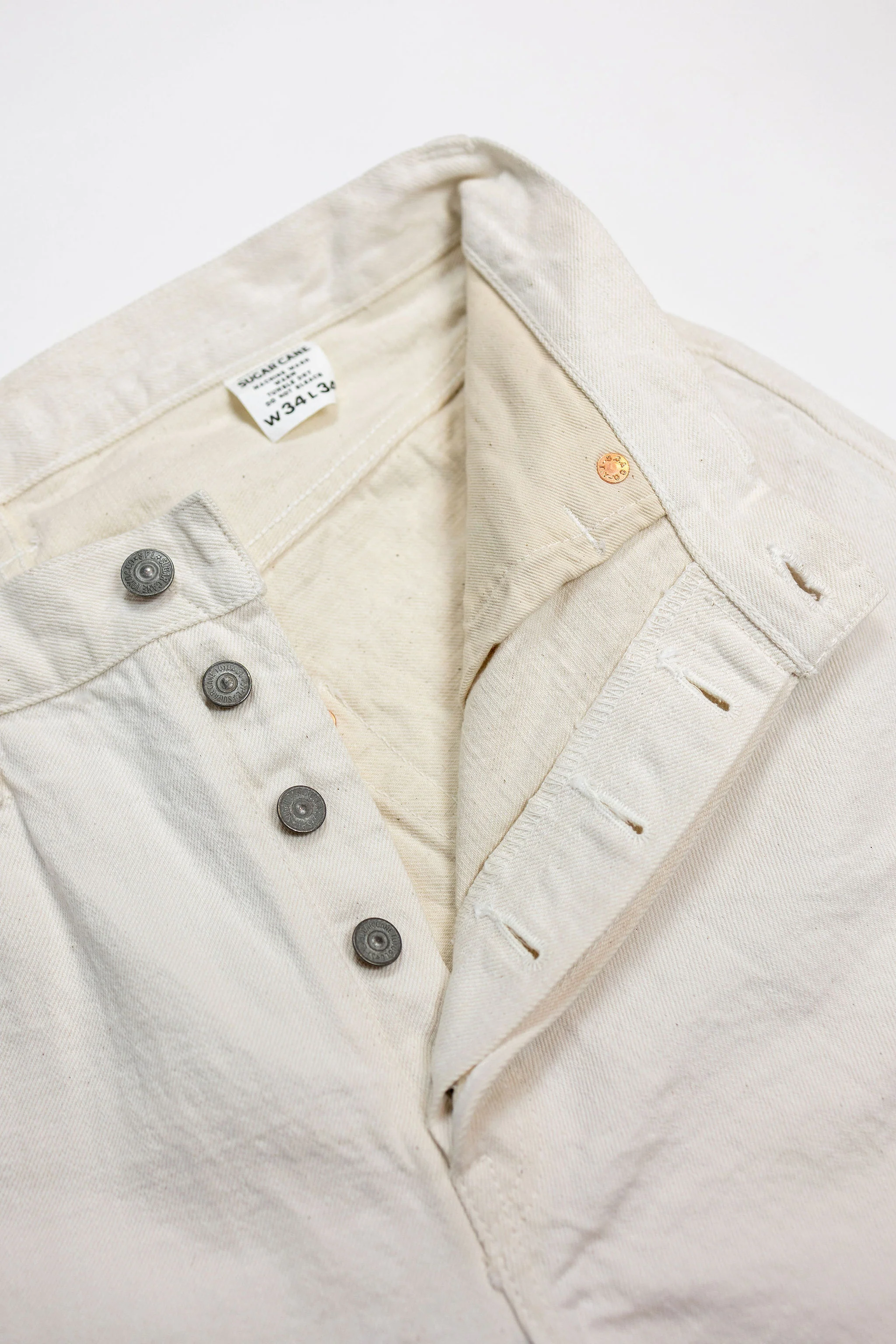 Sugar Cane 1947 Straight Leg - 13oz White Denim - Image 7