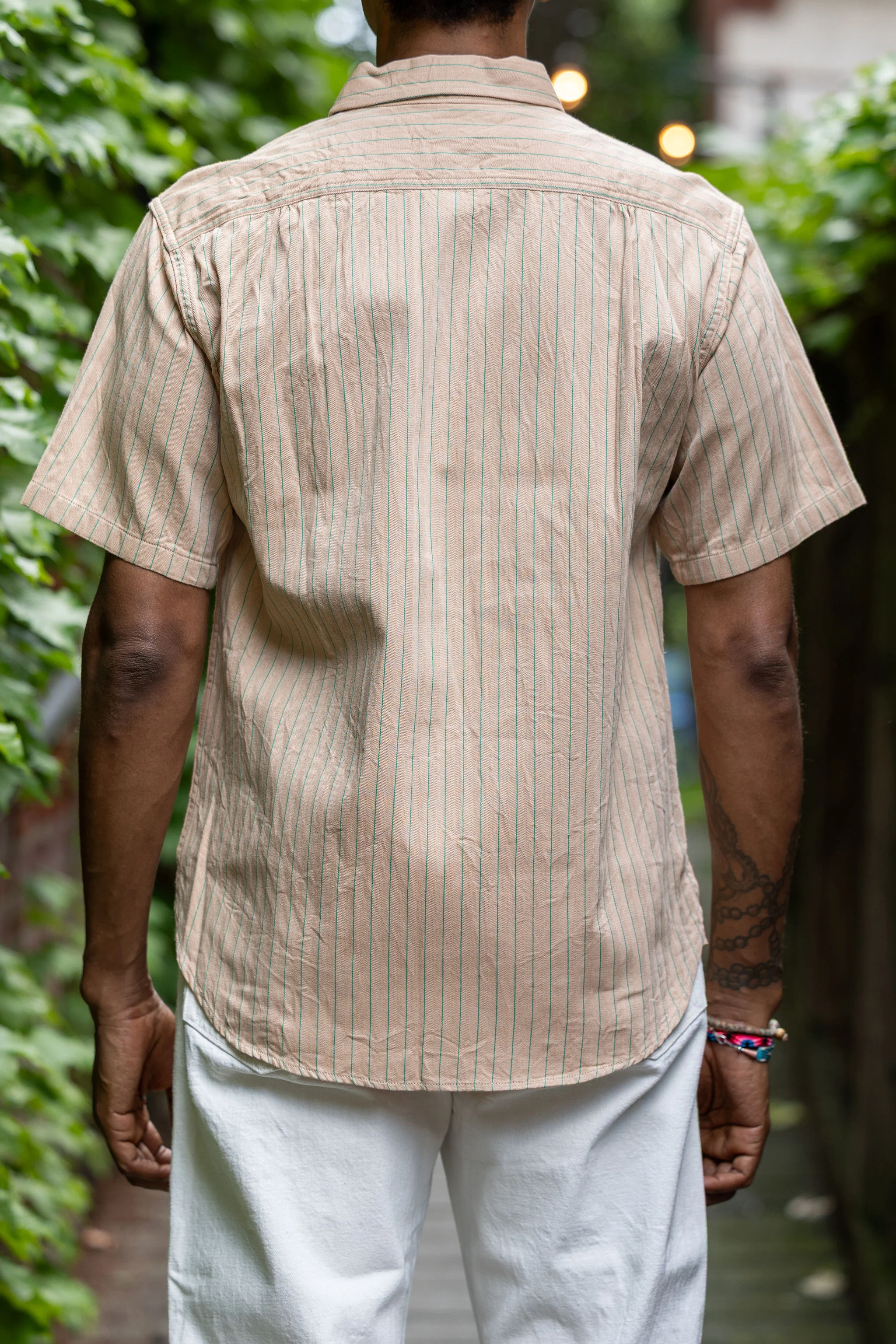 Sugar Cane Coke Stripe Work Shirt - Beige - Image 3