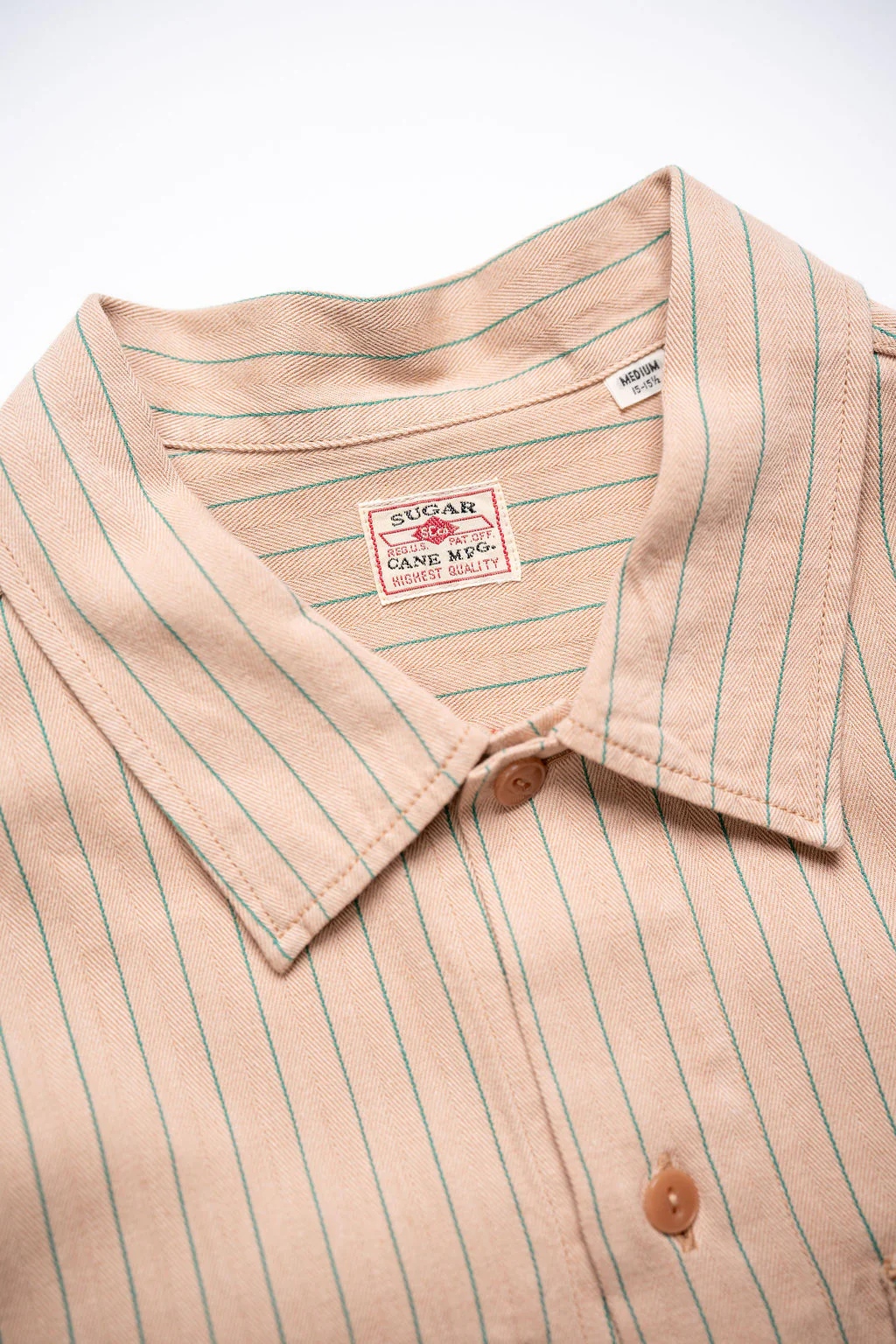 Sugar Cane Coke Stripe Work Shirt - Beige - Image 6