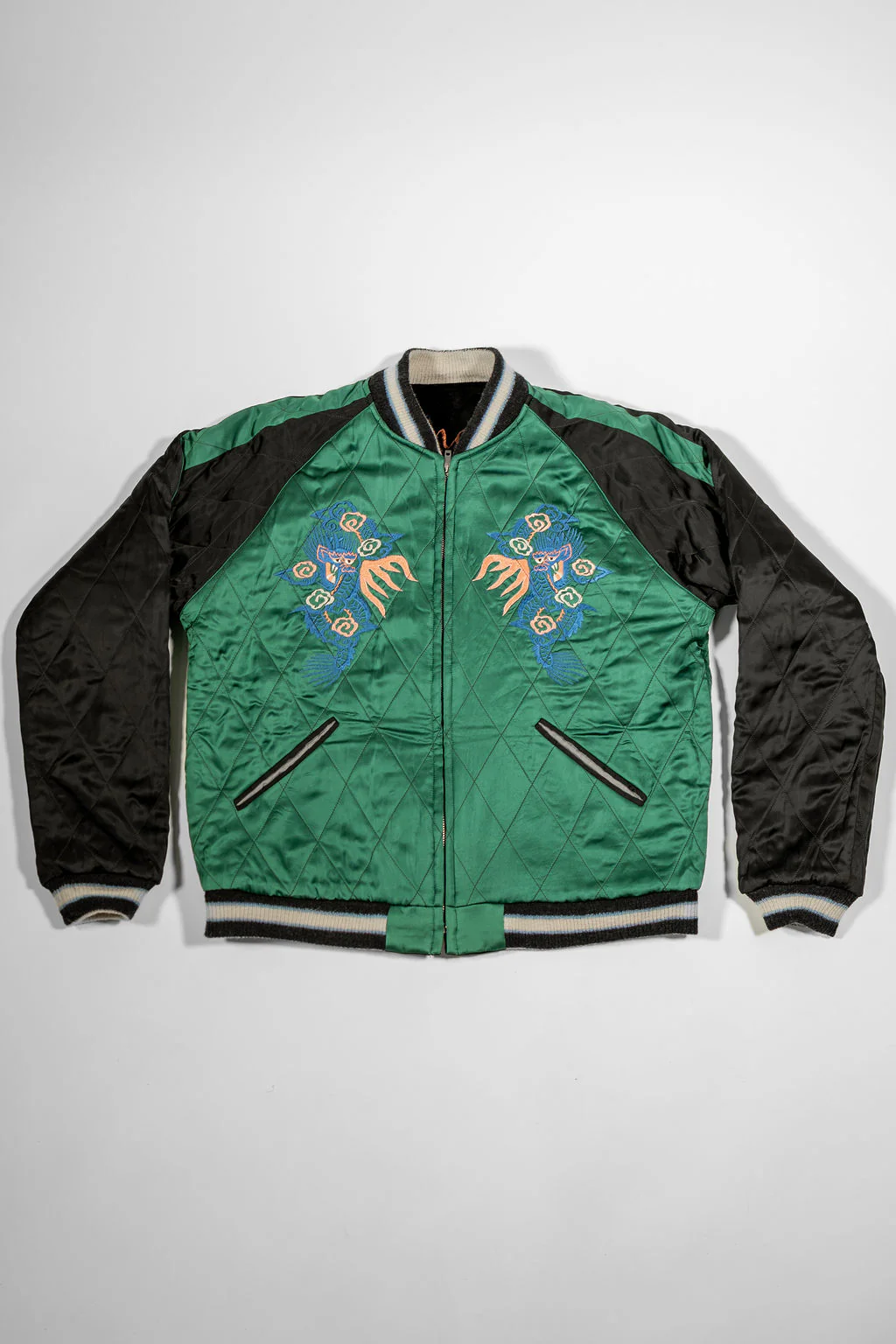 Tailor Toyo TT15809-119  Mid 1950s Style Quilted Souvenir Jacket “Stencil Paint” 60th Anniversary Special Edition - “Tiger Head” × “Eagle” - Image 7