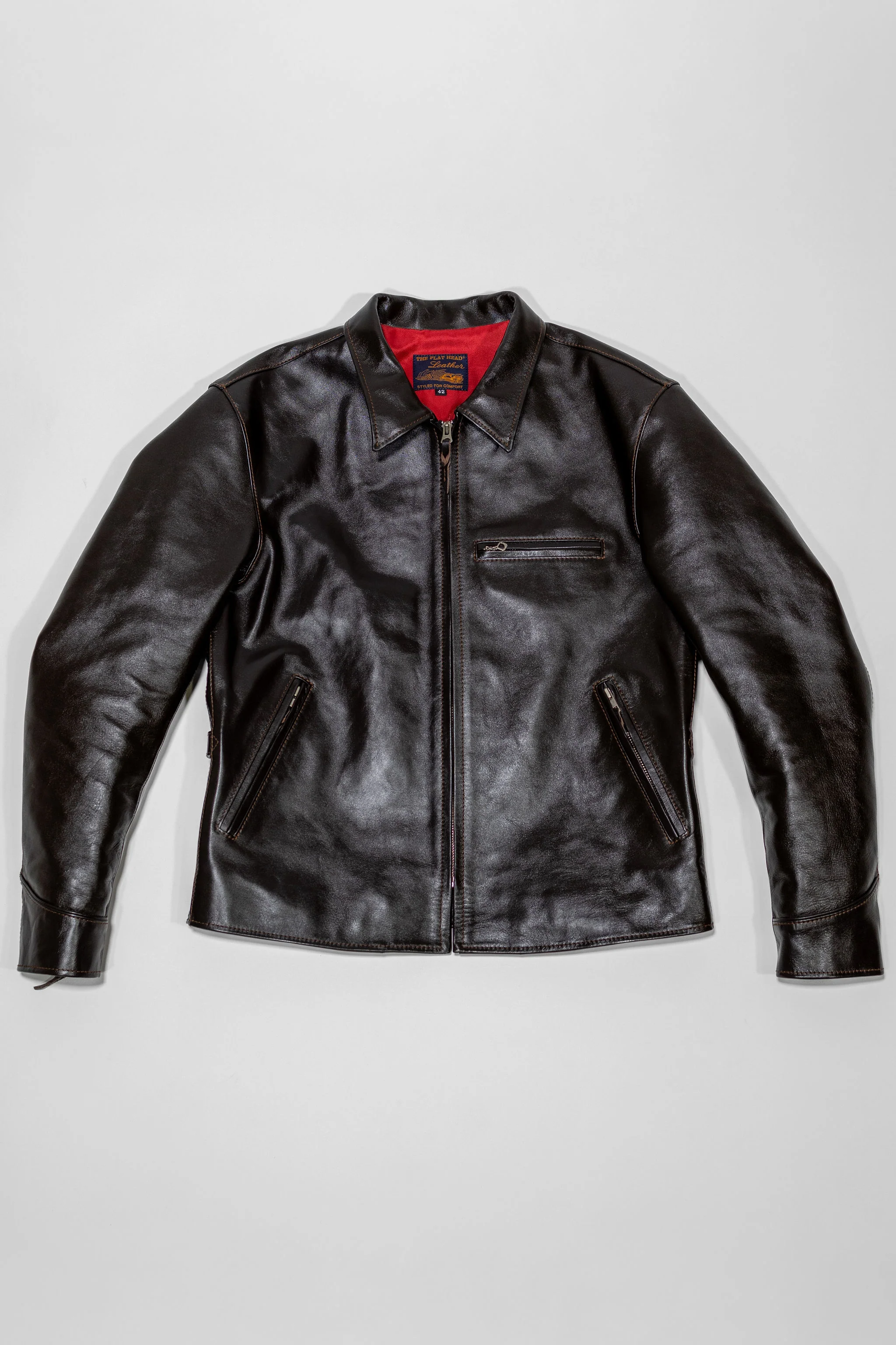 The Flat Head FN-LJ-HS004 Horsehide Quilting Single Riders Jacket - Image 4