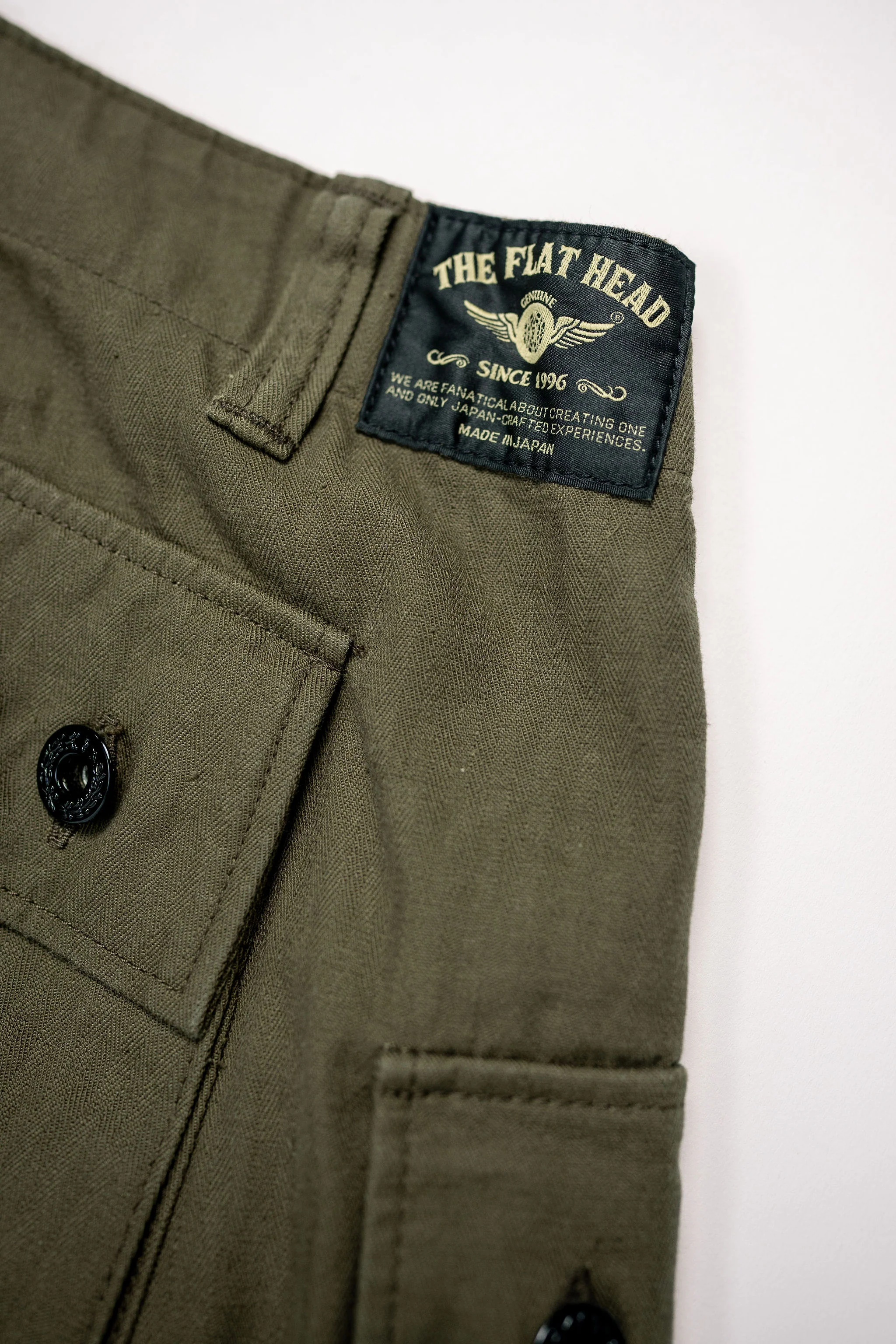 The Flat Head FN-PA-C012 Monkey Pants - Olive - Image 10