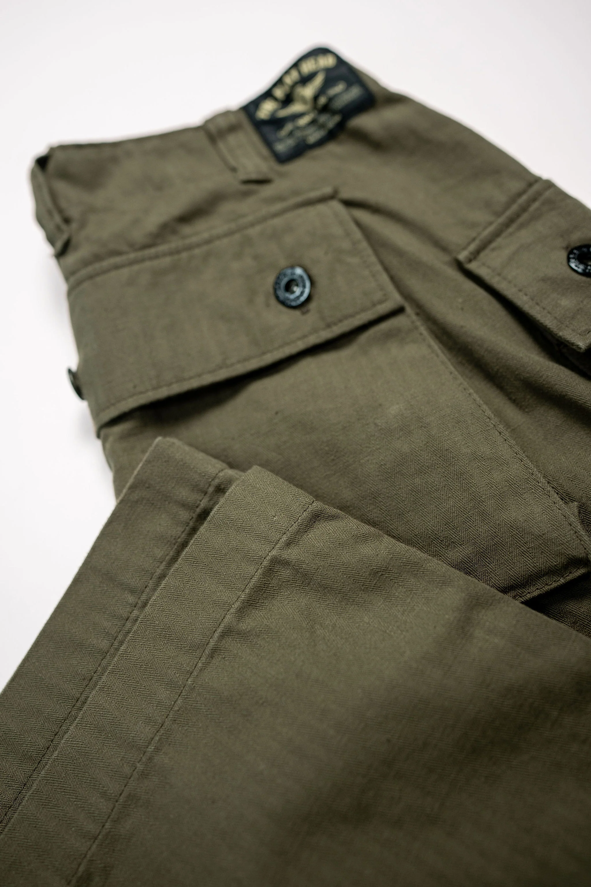 The Flat Head FN-PA-C012 Monkey Pants - Olive - Image 8