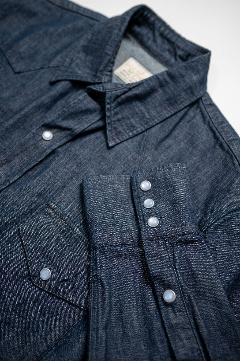 Wythe Denim Pearlsnap Shirt - Rinsed Indigo - Image 6